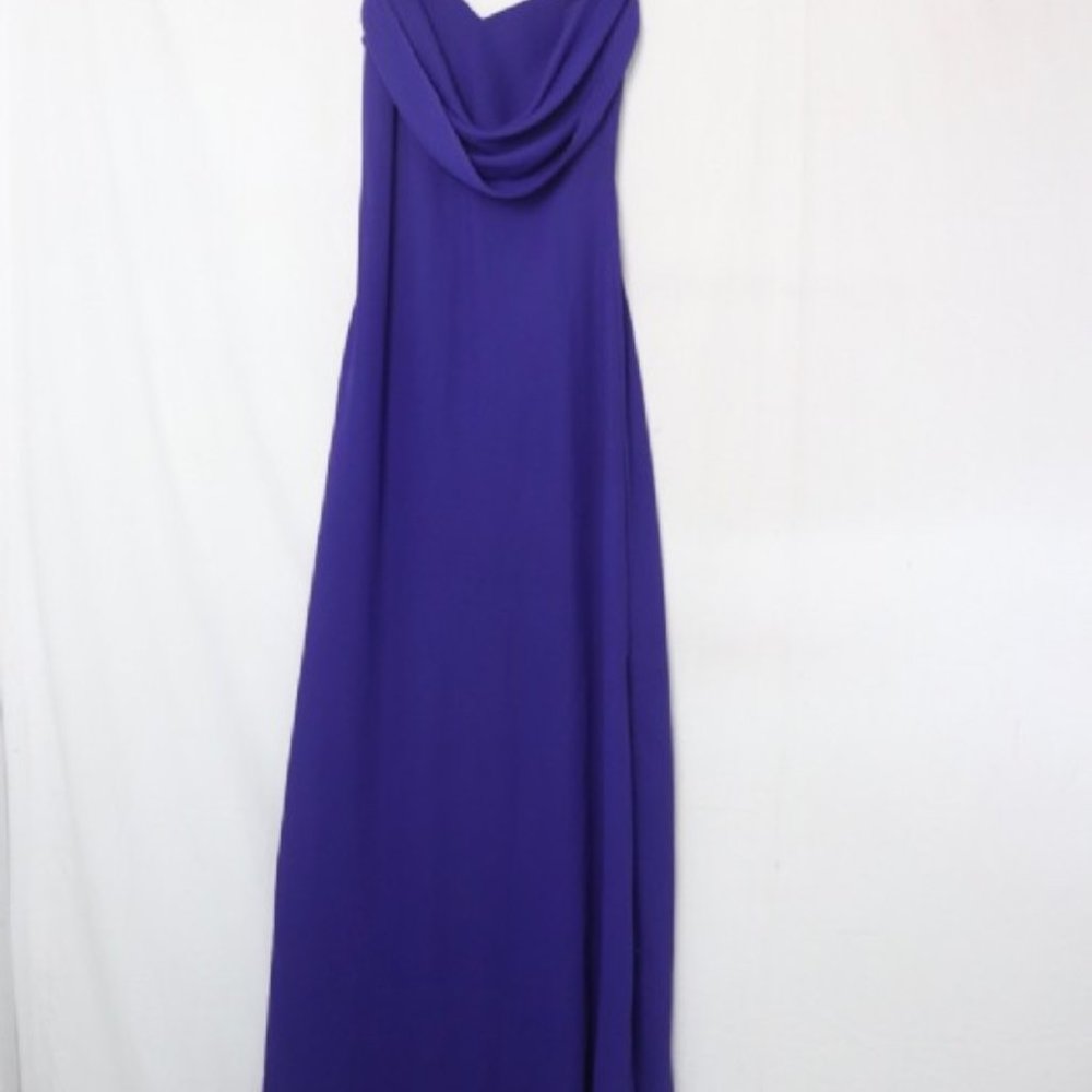 DAVE & JOHNNY ROYAL CHIFFON OVERLAY LONG DRESS - Picture 13 of 16